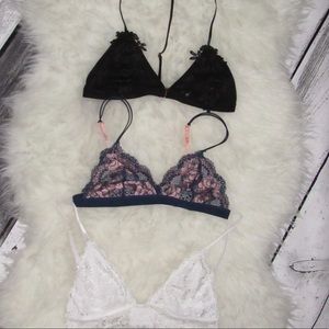 Bundle of three adorable bralettes. NWOT :)